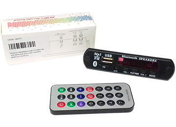 Modulo Reproductor 12v Mp3 Fm Usb Microsd Bluetooth Con Control Remoto Y Display - Control No Incluye Pila Cr2025