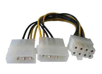 Cable De Fuente Adaptador 2 Molex M A 8 Pines Para Placas De Video Pci-e (si No Tiene La Fuente Adecuada No Se Recomienda)