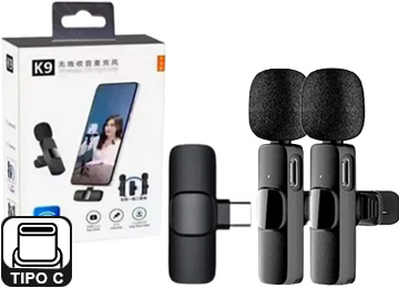 Microfono K9 Lavalier Usb X2 Unidades Solo Telefonos Usb Tipo C Bluetooth Entrevistas Periodiosmo Aire Libre Android