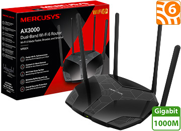 Router Wifi Mercusys Mr80x Ax3000 Dual Band Wifi 6 2.4ghz 567mbps 5ghz 2402mbps 4 Antenas 1 Wan Y 3 Lan Gigabit Dual Ssid
