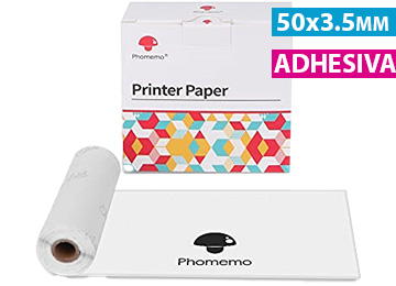 Etiquetas Termicas 53mm 3.5mts Adhesiva Para Impresora Phomemo T02 - En Caja Pack De 3 Unidades Por Caja