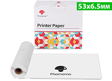 Etiquetas Termicas 53mm 6.5mts No Es Adhesiva Para Impresora Phomemo T02 - En Caja Pack De 3 Unidades Por Caja