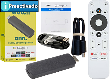Reproductor Onn 1.5gb 8gb Dualband Con Google Tv 720 Hdmi Wifi Control Remoto No Incluye 2 Pilas Aaa - Funciona Con Cable Micrusb Al Tv - Preactivado - Sin Bloqueo De Regiones