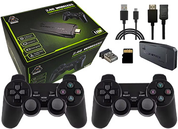 Consola Juegos M8 20000 Juegos 1xhdmi Ps1 Sega Arcade Gb Gba Gbc Family Snes Atari 2 Joysticks Inalambricos Utlizan 2xaaa No Incluidas - Funciona Con Cable Usb Al Tv