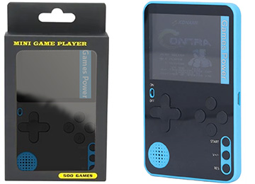 Consola Juegos K10 500 Juegos 2.4 Pulgadas Negro Con Azul - Incluye Cable De Carga Micro Usb