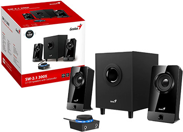 Parlantes Genius Sw-2.1 300x 10w Controladora De Audio Y Microfono Alimetencion 220v Negro