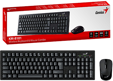Kit Teclado + Mouse Genius Km-8101 Multimedia Usa Pilas Aa Incluidas Inalambrico Negro