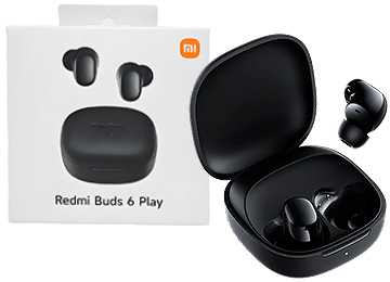 Auricular In Ear Xiaomi Redmi Buds 6 Play Bluetooth 5.4 Manos Libres Auricular 340mah Base 800mah Carga Con Cable Tipo C No Incluye Cable Carga Original Negro