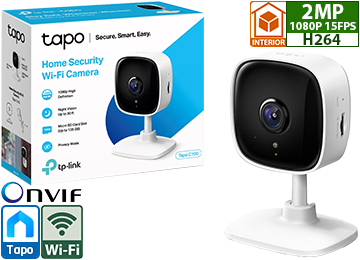 Camara Ip Tp-Link Tapo C100 1080p Vision Nocturna Expandible Hasta 512gb Modo Privacidad Wifi Interior