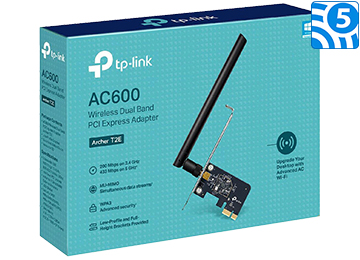 Placa De Red Wifi Pci-E Tp-Link Archer T2e Ac600 Dual Band 2.4ghz 5ghz Ac600 1 Antena