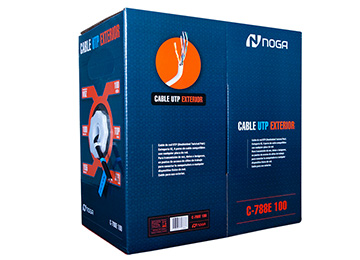 Bobina Cable De Red Utp Noganet Cat5e 100mts Simple Vaina Exterior Negro