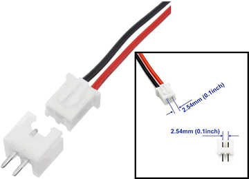 Cable Con Conector Micro Jst 2 Pines 2.54mm Pitch 10cm Para Baterias Litio Gps Notebook Cooler