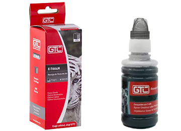 Tinta Epson Gtc 100ml Negro T664 P/ L100 L101 L110 L111 L200 L201 L210 L211 L303 L301 L555 L551 L550 L358 L355 L353 L351  L301 L300 L303 L350