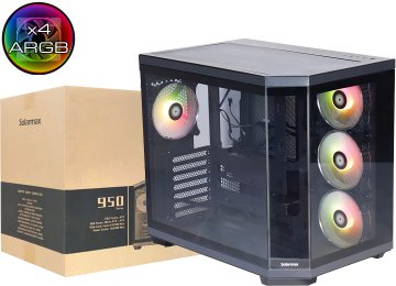 Gabinete Solarmax Cm-B950 Atx Microatx 4 Cooler 120mm Argb 1xusb2.0 1xusb3.0 1xusbtipoc 2xjack3.5mm Hasta Vga 410mm Cooler Cpu 163mm Dimensiones 426x285x398mm Negro