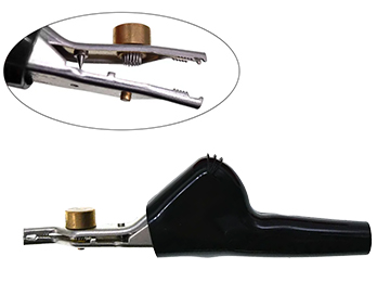 Pinza Cocodrilo Con Dientes Para Testeo De Cables Negra