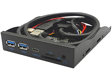 Panel Frontal Bahia 3.5 2 Puertos Usb 3.0 + 1 Puerto Usb Tipo C + Lector De Memorias Micros Sd Plug 3.5 Audio+Micrfono Combo -Alimentacion Sata Hembra- 9 Pines Audio 9 Pines Usb 19 Pines Usb3.0 Mother