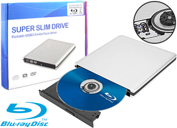 Grabadora Cd Dvd Bluray Slim Externa 3d 4k Uhd Usb 3.0 Incluye Cable Micro Usb 3.0