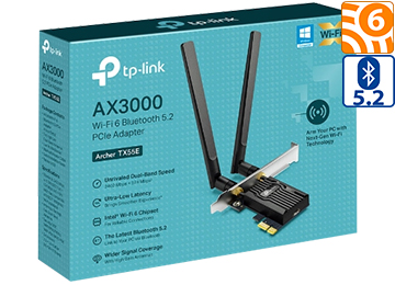 Placa De Red Wifi Pci-E Tp-Link Archer Archer Tx55e Ax3000 Wifi 6 Dual Band 2.4ghz 574mbps 5ghz 2402mpbs Bluetooth 5.3 2 Antenas