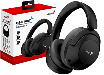 Auricular Vincha Genius Rs Hs-810bt Jack 3.5mm Bateria 300mah Bluetooth 5.3 Incluye Cable Tipo C Y Cable De Audio 3.5mm Negro