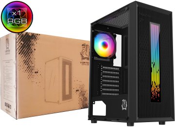 Gabinete Raptor Vortex Lateral Transparente Atx Microatx 1xcooler Rgb 120mm Fijo 1xusb3.0 2xusb2.0 1xjack3.5mm Vga Hasta 290mm Dimensiones 485x240x393mm