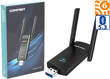 Placa De Red Wifi Usb Comfast Cf-943f Dual Band 2.4ghz 5ghz Wifi 6 Ax900 Bluetooth 5.3 Doble Antena