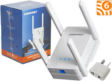 Repetidor Amplificador Comfast Cf-Xr185 V2 1xrj45 Dual Band 2.4ghz 574mbps 5ghz 2400mbps Wifi 6 Ax3000 3000mbps 4 Antenas Incluye Cable De Red