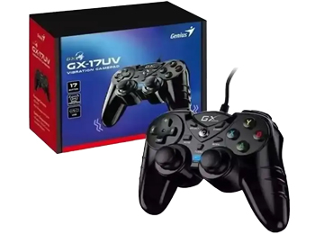 Joystick Genius Maxfire Gx-17uv Usb Cable 1.8mts 17 Botones Dual Vibracion Pc Ps3 Negro