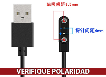 Cable Smartwatch Smartband Universal 2 Pines 4.0mm 9.5mm 60cm Se Conecta Al Cargador - Revisar Polaridad En La Foto