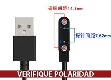 Cable Smartwatch Smartband Universal 2 Pines 7.62mm 14.3mm 60cm Se Conecta Al Cargador - Revisar Polaridad En La Foto