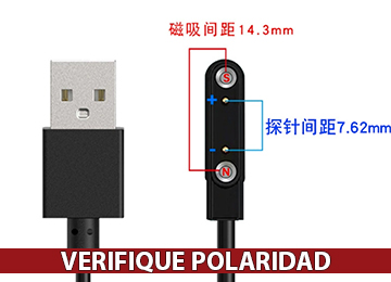Cable Smartwatch Smartband Universal 2 Pines 7.62mm 14.3mm 60cm Se Conecta Al Cargador - Revisar Polaridad En La Foto