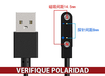 Cable Smartwatch Smartband Universal 2 Pines 8mm 14.5mm 60cm Se Conecta Al Cargador - Revisar Polaridad En La Foto