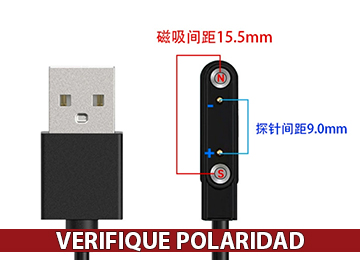 Cable Smartwatch Smartband Universal 2 Pines 9mm 15.5mm 60cm Se Conecta Al Cargador - Revisar Polaridad En La Foto