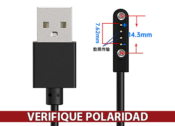 Cable Smartwatch Smartband Universal 2 Pines 7.62mm 14.3mm 60cm Se Conecta Al Cargador - Revisar Polaridad En La Foto
