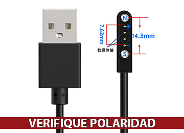 Cable Smartwatch Smartband Universal 2 Pines 7.62mm 14.3mm 60cm Se Conecta Al Cargador - Revisar Polaridad En La Foto