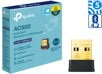 Placa De Red Wifi Usb Tp-link Archer T2ub Nano Dual Band 2.4ghz 5ghz Bluetooth 4.2