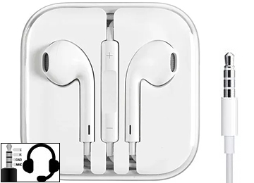 Auricular In Ear Iphone Conector 3.5mm Manos Libres Blanco Replica