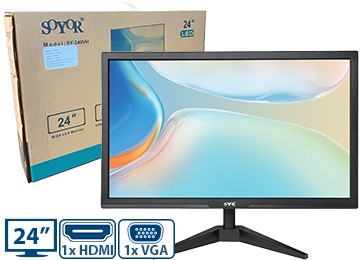 Monitor Soyor 24 Vga Hdmi Led 1920x1080 8000:1 3ms Incluye Transformador 12v 4a Y Cable Hdmi / Vga - Testeados