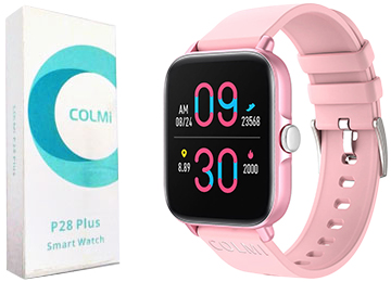 Smartwatch Colmi P28 Plus Cardiaco Sueno Oxigeno En Sangre Saturacion Contesta Llamadas Bateria 235mah Pantalla 1.69 Pulgadas 240x280 - Resistente Al Agua No Es Sumergible Rosa