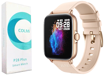 Smartwatch Colmi P28 Plus Cardiaco Sueno Oxigeno En Sangre Saturacion Contesta Llamadas Bateria 235mah Pantalla 1.69 Pulgadas 240x280 - Resistente Al Agua No Es Sumergible Dorado