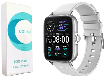 Smartwatch Colmi P28 Plus Cardiaco Sueno Oxigeno En Sangre Saturacion Contesta Llamadas Bateria 235mah Pantalla 1.69 Pulgadas 240x280 - Resistente Al Agua No Es Sumergible Plateado