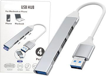 Hub Usb 4 Puertos Usb H 1xusb3.0 3xusb2.0 Simil Metalico