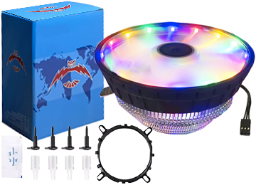 Cooler Qiuzaim Qz-300 Rgb 12cm Silencioso 3 Pines Intel 775 1150 1151 1155 1156 1200 1700 Amd Am2 Am2+ Am3 Am3+ Am4 Am5 Fm1 Fm2 - Incluye Grasa