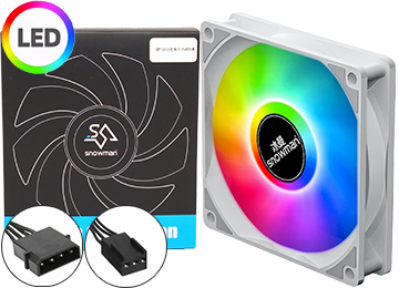 Cooler Turbina 120x120mm Snowman Bf120 Rgb Hidraulico 1100rpm Conector 3 Pines Y Molex Blanco