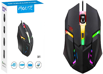 Mouse X1 Rgb Usb Cable 1.5mts 1200 Dpi Gamer