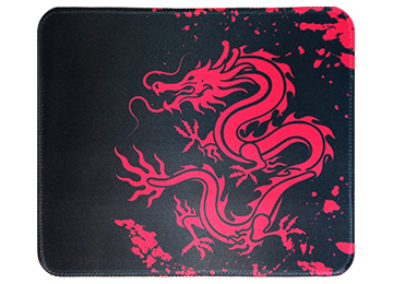 Pad Mouse Jng Medium Dragon Rojo 25x30cm 250x300x2mm Antideslizante Bordes Cocidos Negro Con Rojo En Bolsa