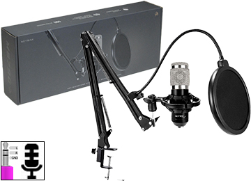 Microfono Netmak Nm-ms790 Cable 2 Mts Con Brazo Articulado Para Streaming