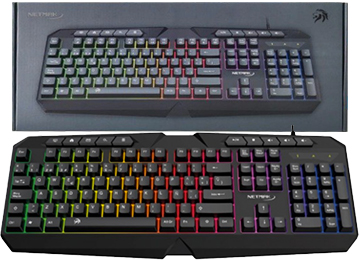 Teclado Netmak Nm-x402 105 Teclas + 10 Multimedia Cable Usb 1.5mts Retroiluminado Gamer