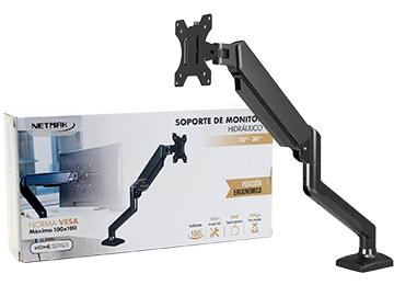 ddr-tp-20056 Soporte Netmak Nm-st21 Brazo Hidraulico Inclinacion 180 Grados Soporte Giratorio 360 Grados Vesa 75 100 De 10 A 30 Pulgadas Hasta 10kg