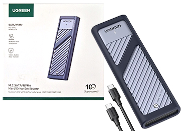 Carry Disk M2 Sata Nvme Dual A Usb Tipo C Ugreen Incluye Cable Tipo C A Usb Tipo C Destornillador Termal Pad Y Funda