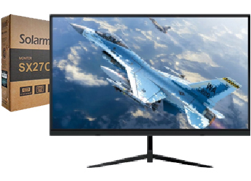 Monitor Solarmax 27 1xhdmi 1xvga 1920x1080 Fhd 75hz 5ms Testeado Incluye Cargador Usa 12v 3a Negro - Outlet - Pixeles Defectuosos - Testeados